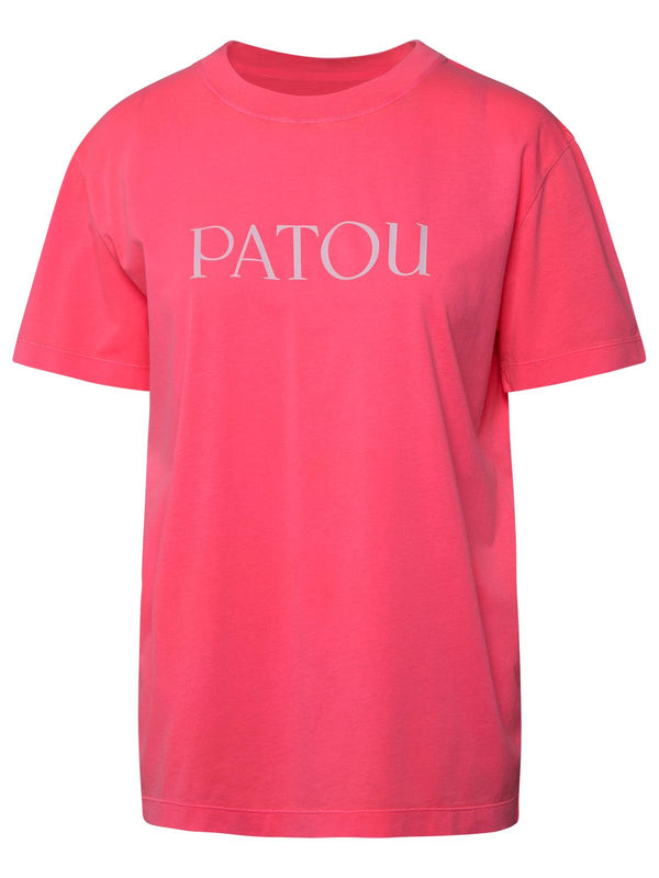 Patou Essential Logo Neon Pink Cotton T-shirt