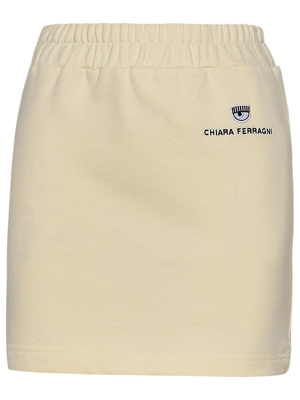 Chiara Ferragni Cream Cotton Skirt