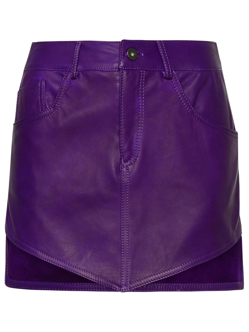 Salvatore Santoro Minifalda de cuero Salvatore Santoro para mujer, color violeta - World Class Fashion