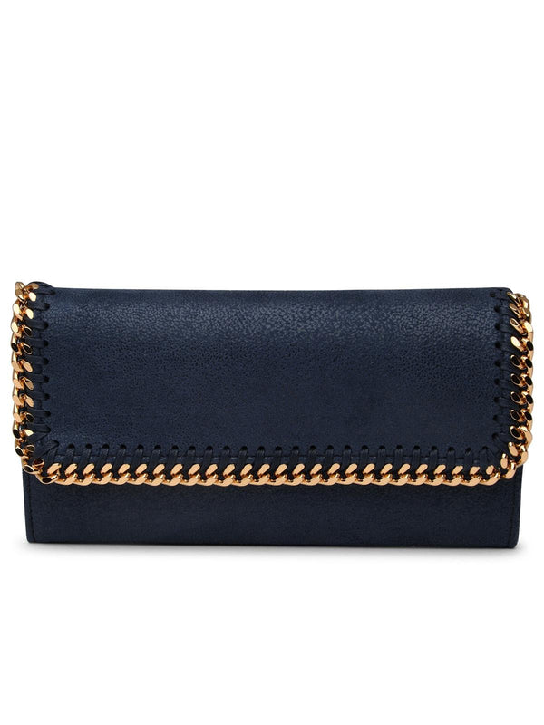 Stella Mccartney Falabella Wallet In Blue Polyester