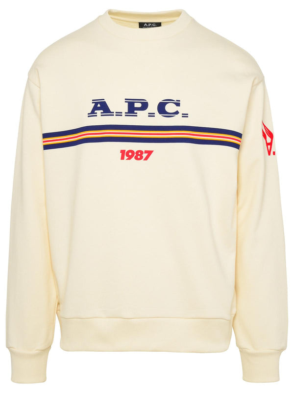 A.p.c. Adam Ivory Cotton Sweatshirt