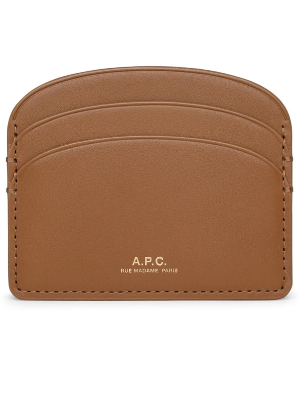 A.p.c. Demi-lune Cardholder In Beige Leather