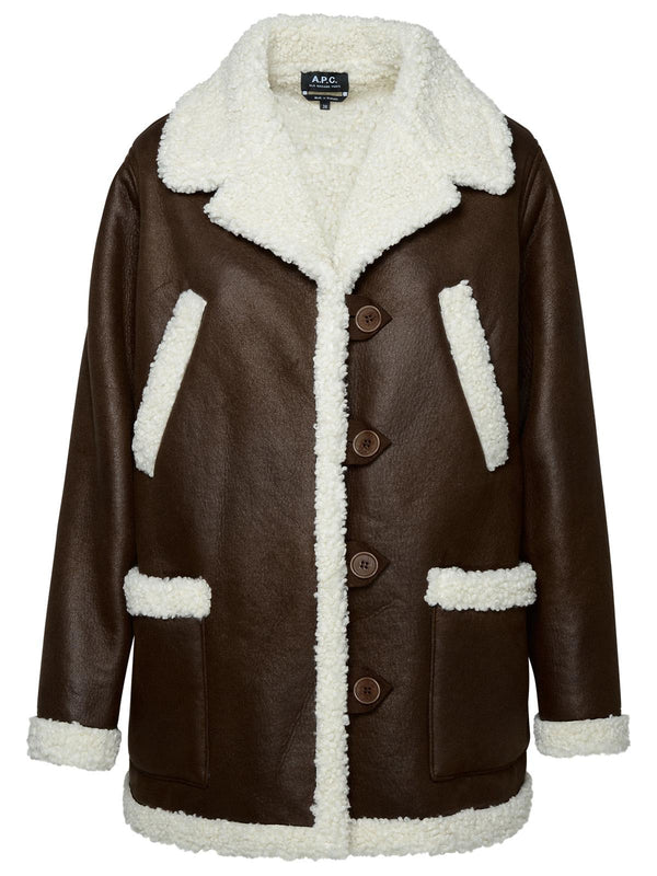 A.p.c. Brown Suede Clara Sheepskin Jacket