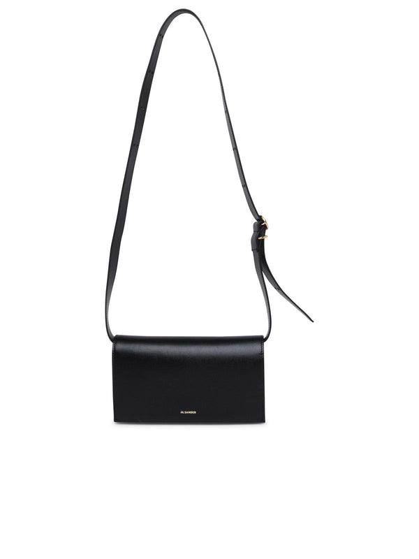 Jil Sander All Day Crossbody Bag In Black Leather