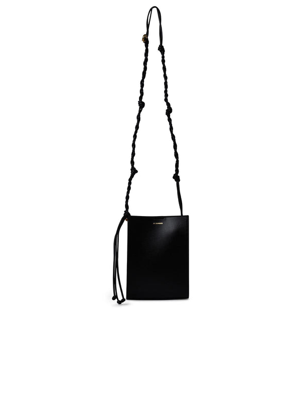 Jil Sander Tangle Ring Crossbody Bag In Black Leather