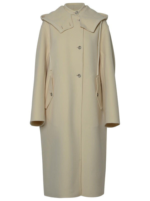 Jil Sander 'sport 16' Cream Wool Coat