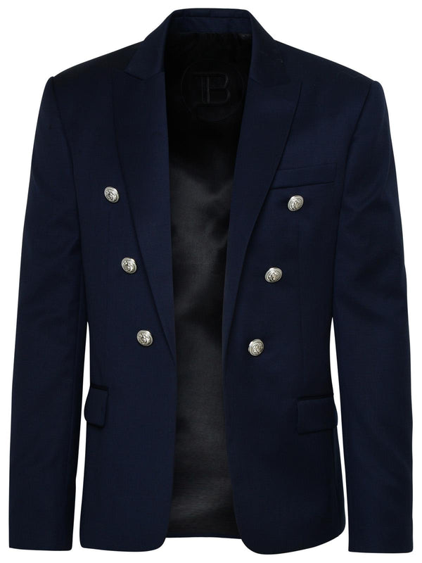 Balmain Navy Jersey Blazer