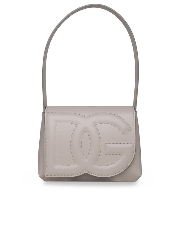 Dolce & Gabbana Dg Logo Shoulder Bag In Ivory Calf Leather