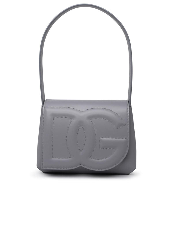 Dolce & Gabbana 'dg Logo Bag' Shoulder Bag In Grey Calf Leather