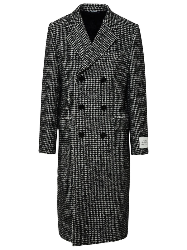 Dolce & Gabbana Two-tone Wool Blend Coat