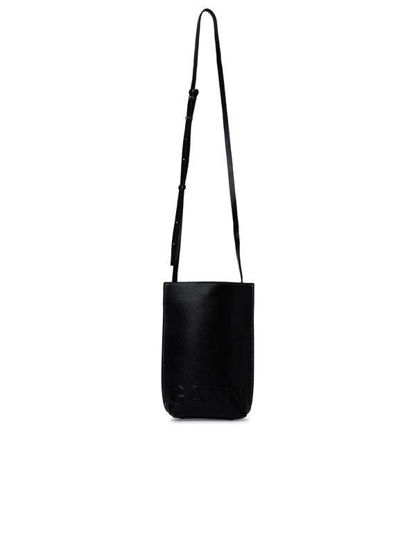 Ganni Black Recycled Leather Crossbody Bag