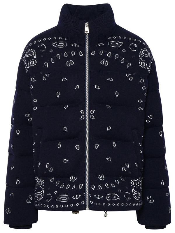 Alanui 'bandana' Navy Virgin Wool Down Jacket