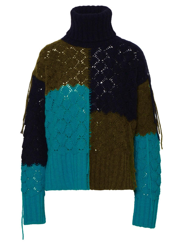 Alanui Multicolored Alpaca Blend Turtleneck Sweater