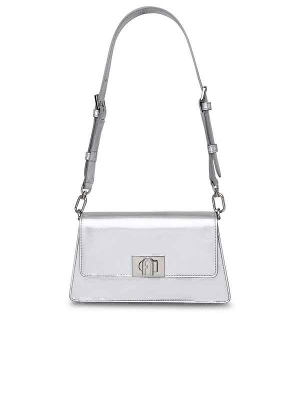 Furla Zoe Mini Crossbody Bag In Silver Leather