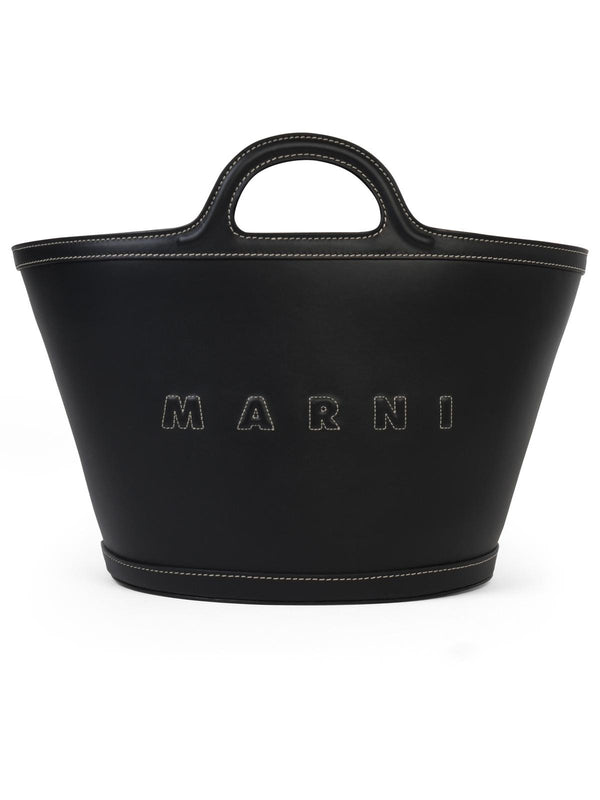 Marni Black Leather Small Tropicalia Bag