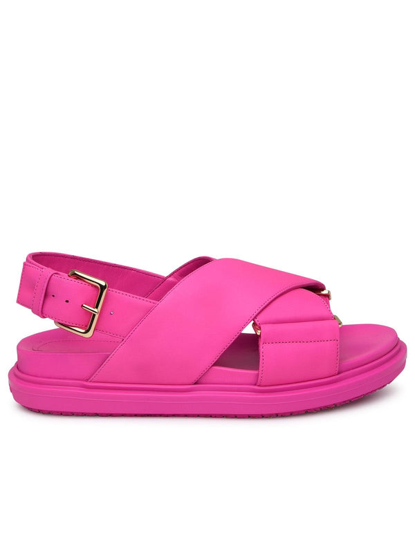 Marni Fuchsia Leather Sandals