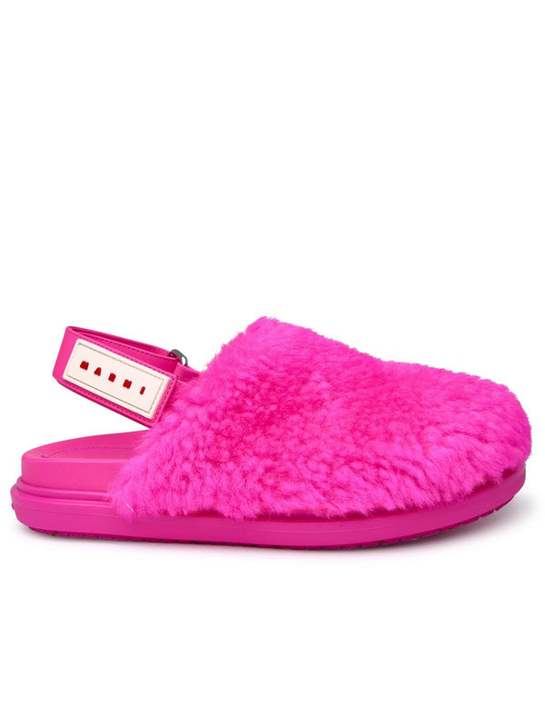 Marni Fuchsia Fur Slipper