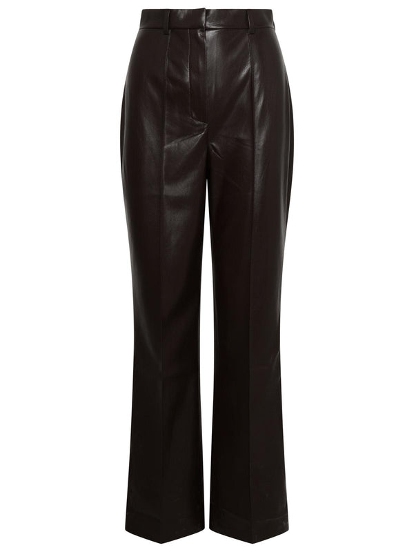 Nanushka 'leena' Alternating Leather Pants 'okobor' Chocolate