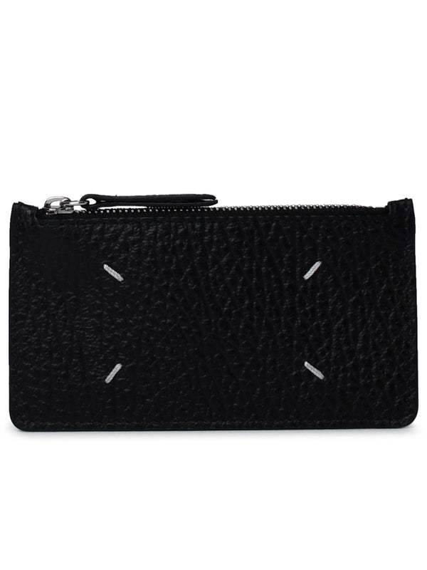 Maison Margiela Four Stitches Black Hammered Leather Wallet