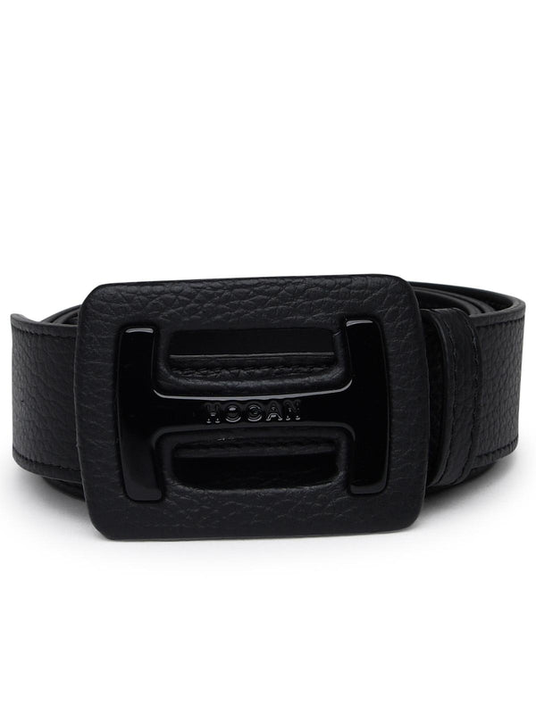 Hogan Black Leather Belt