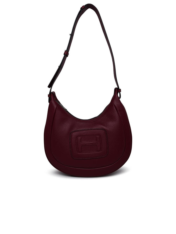 Hogan Hobo Bag In Burgundy Leather