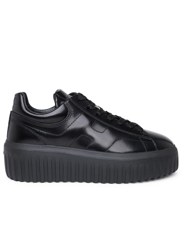 Hogan Black Leather Sneakers