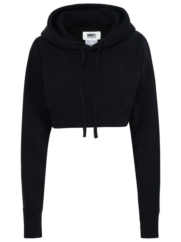 Mm6 Maison Margiela Black Cotton Blend Sweatshirt