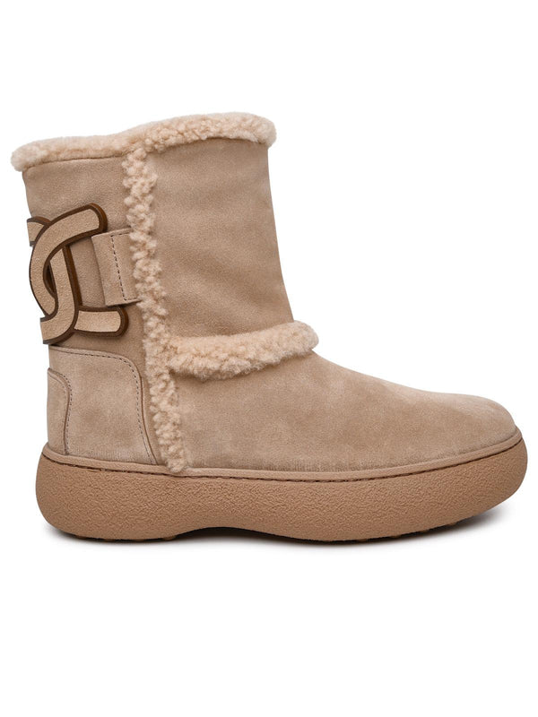 Tod's Beige Suede Ankle Boots