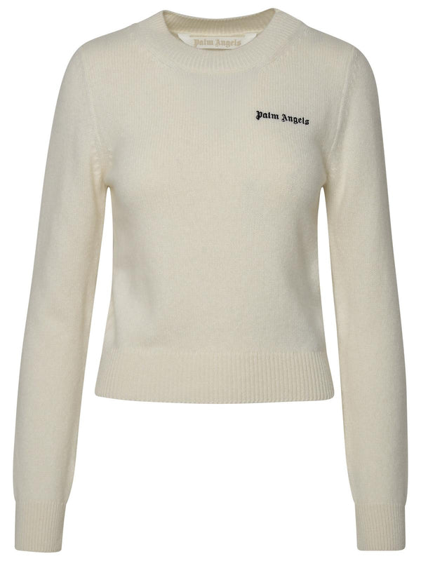 Palm Angels Ivory Cashmere Blend Sweater