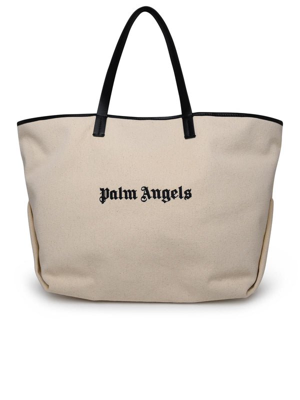 Palm Angels Ivory Cotton Tote Bag