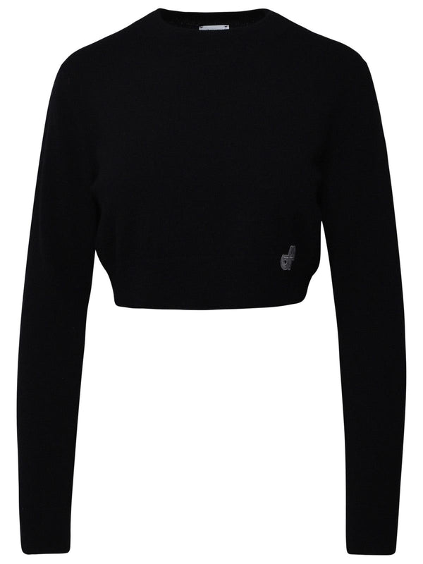 Patou Black Merino Wool Blend Sweater