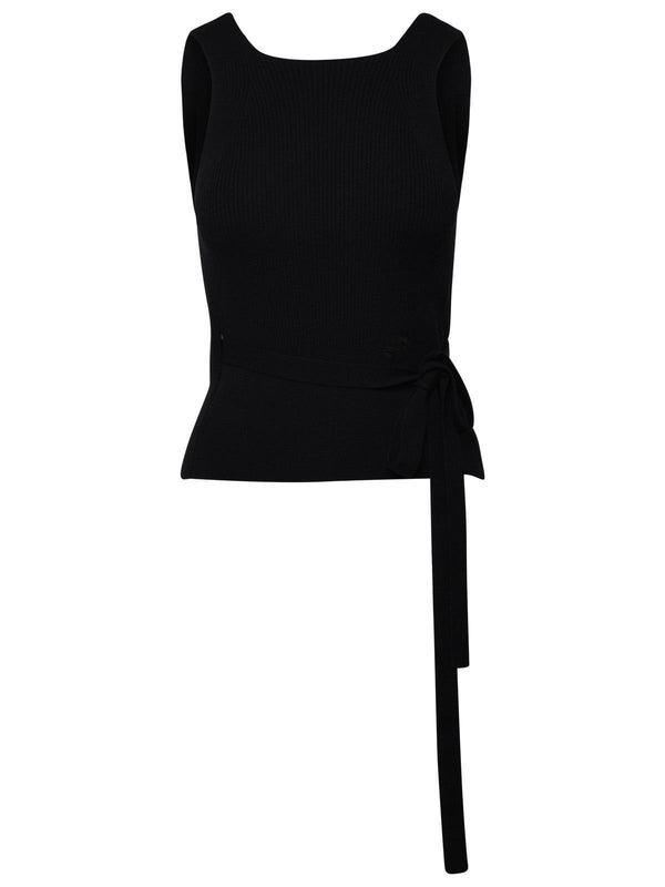 Patou Black Wool Blend Tank Top