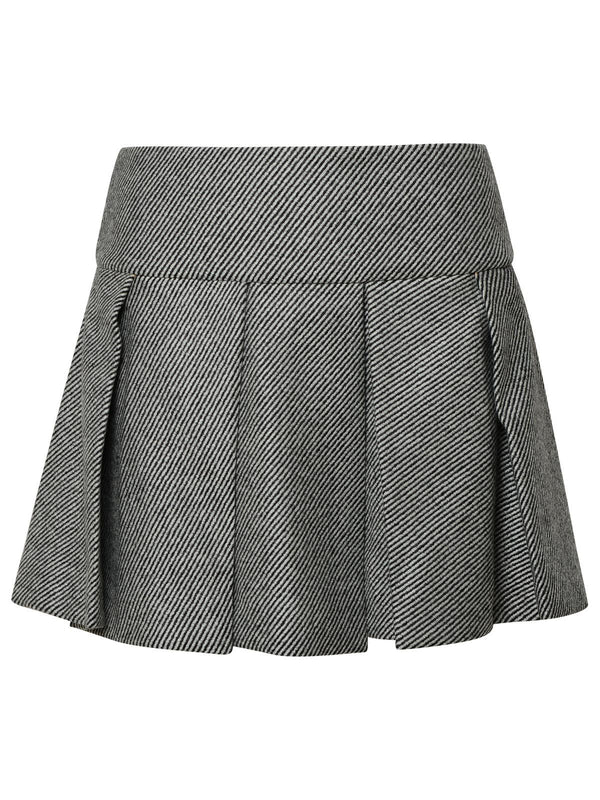 Patou Two-tone Virgin Wool Skirt