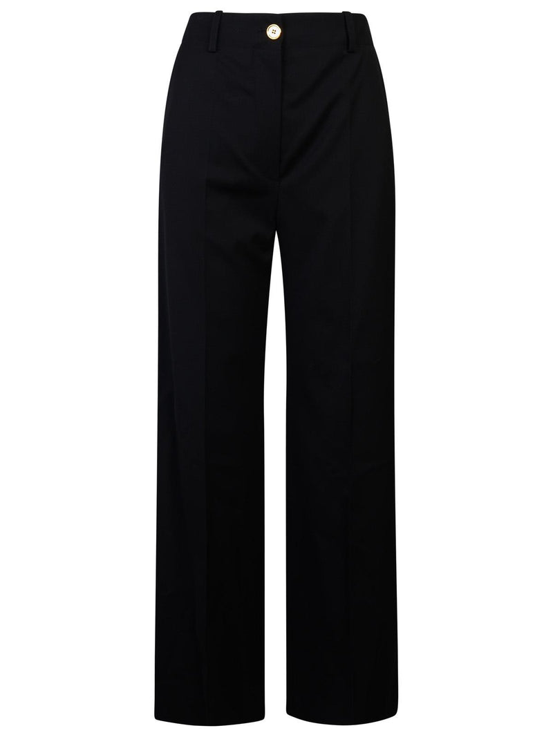 Patou Pantalones Patou de Lana Virgen Negros para Mujer - World Class Fashion