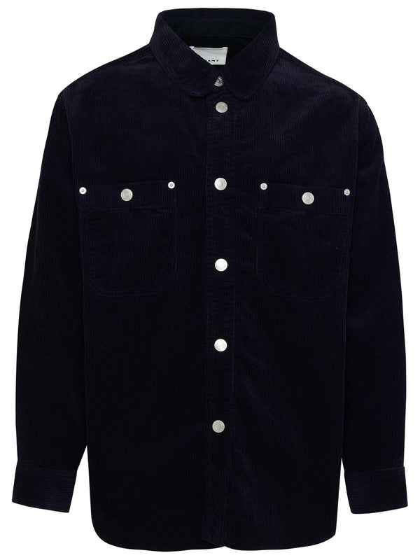 Isabel Marant 'ritchie' Midnight Blue Cotton Blend Shirt