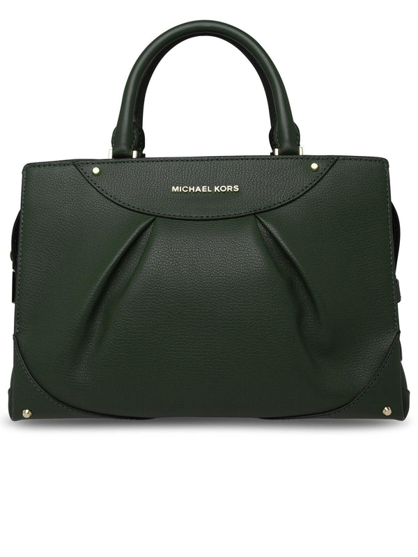 Michael Michael Kors 'satchel Enzo' Green Leather Bag