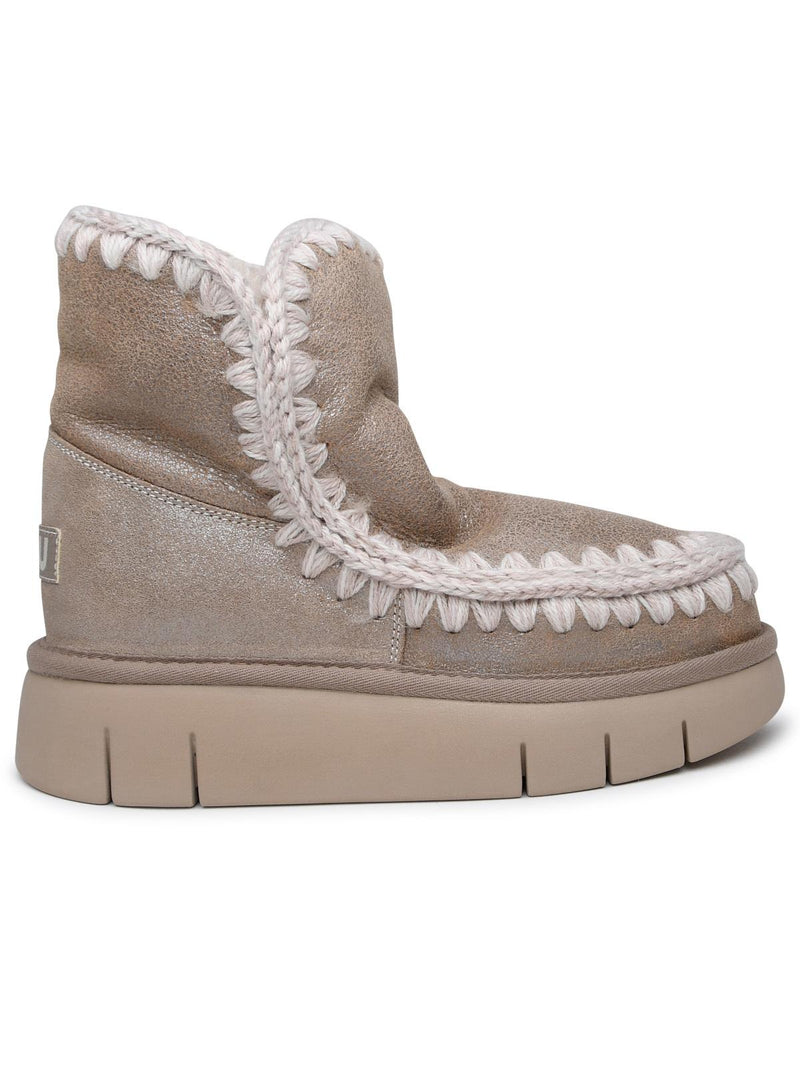 Mou Mou Eskimo Sheepskin Ankle Boots Beige Women - World Class Fashion