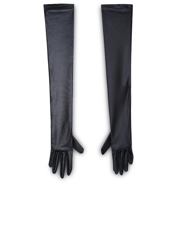 Saint Laurent Long Gloves In Black Polyamide