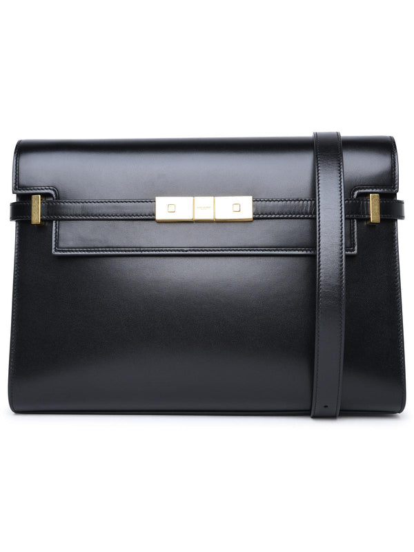 'mahnattan' Black Calf Leather Bag