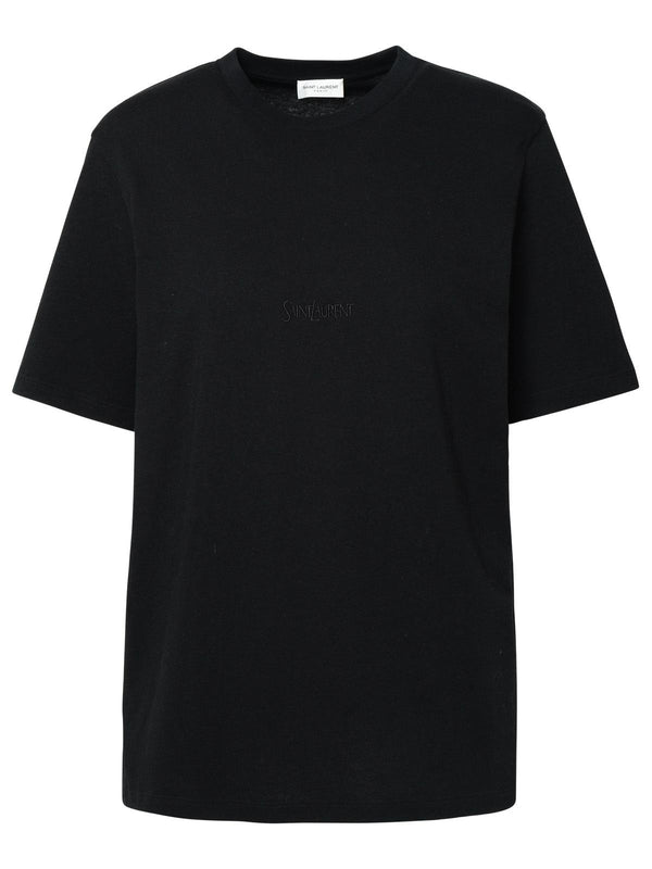 Saint Laurent Black Cotton Boyfriend T-shirt