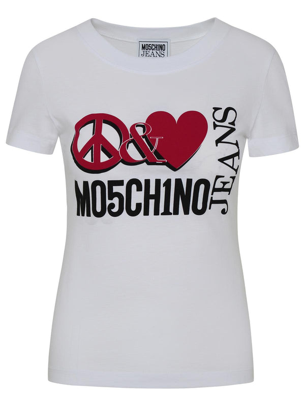 Moschino Jeans White Cotton T-shirt