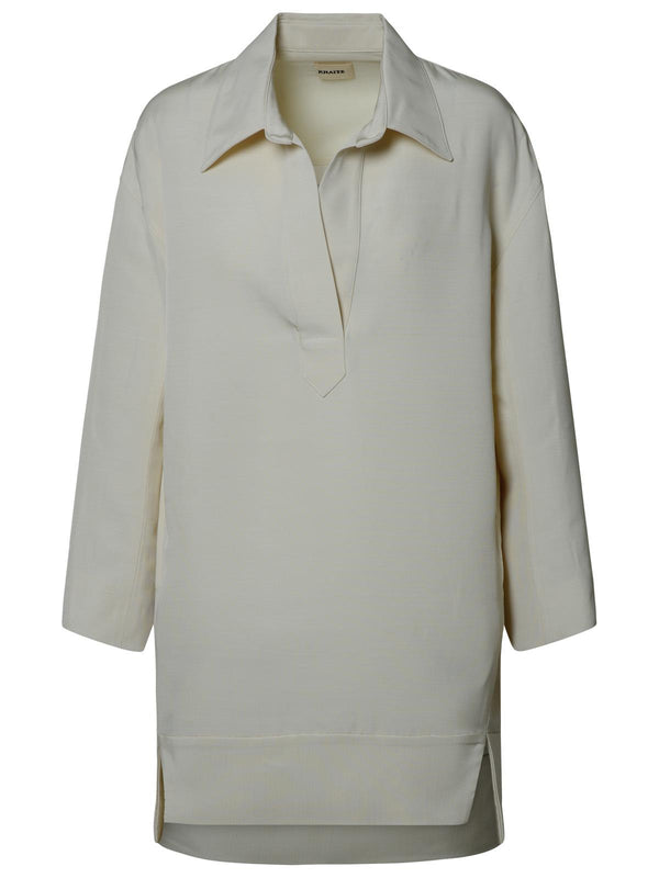 Khaite Kal' Dress In Cream Virgin Wool Blend