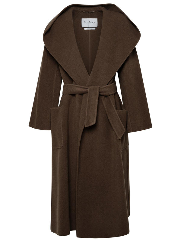 Max Mara 'jabot' Cashmere Leather Coat