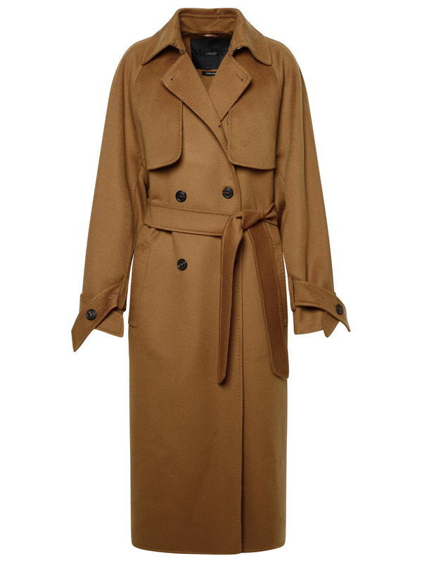 Max Mara 'falcone' Muddy Cashmere Trench Coat