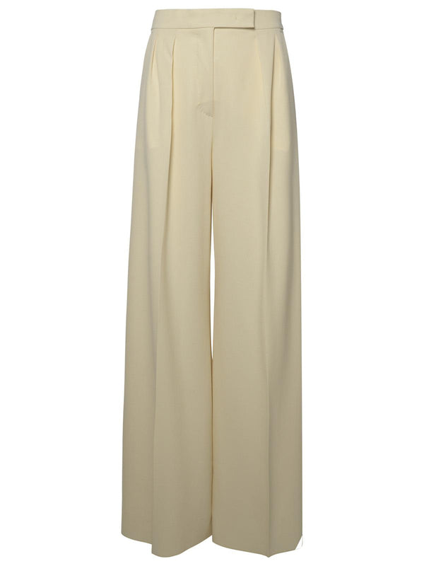 Max Mara 'karub' Ivory Stretch Wool Pants