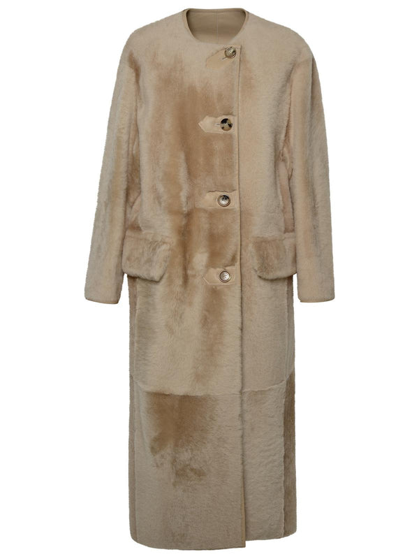 Max Mara 'talamo' Honey Sheepskin Coat