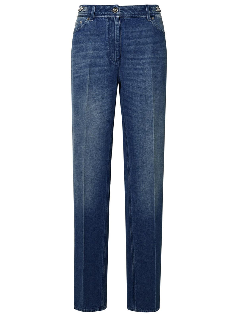 Versace Versace Tailored Blue Cotton Jeans Women - World Class Fashion