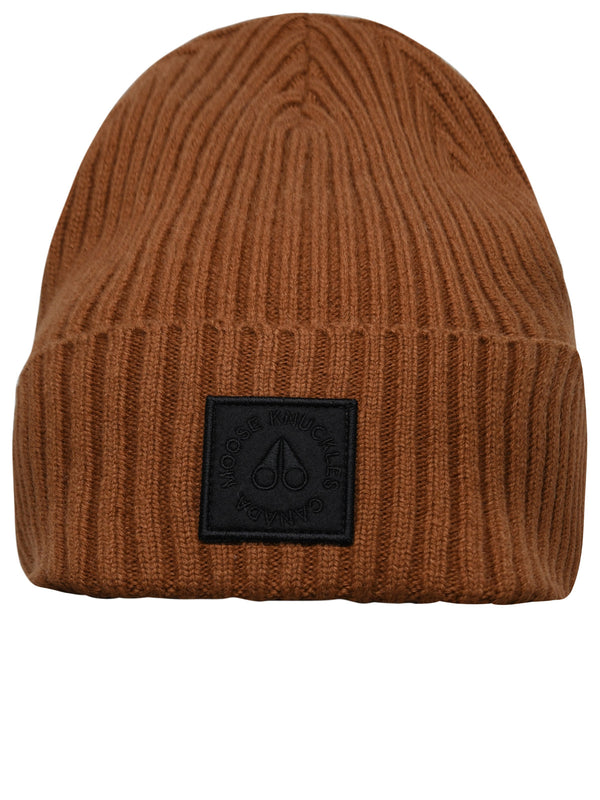 Moose Knuckles Brown Merino Wool Beanie