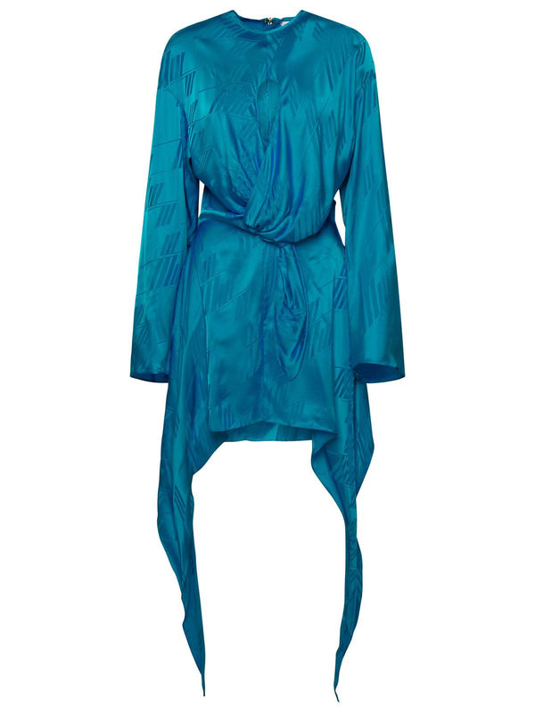 The Attico Louie Light Blue Viscose Dress