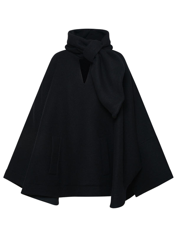 The Attico Black Virgin Wool Blend Cape